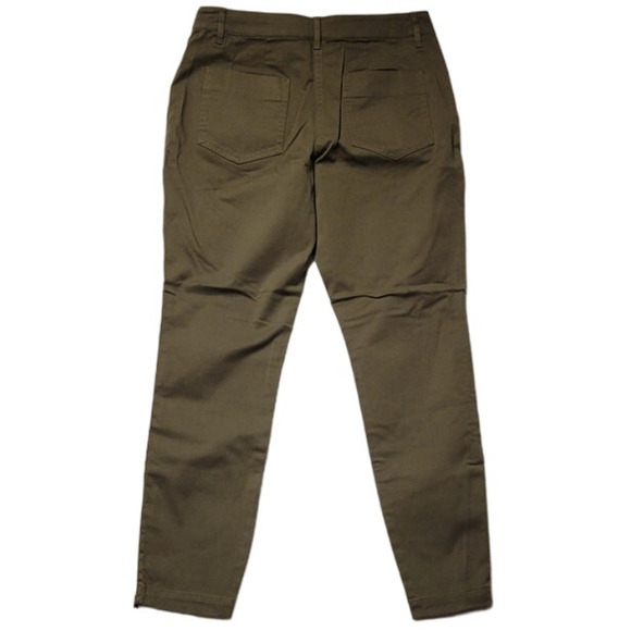 NWOT Army Olive Green Denim Pants Ankle Zipper Grunge Minimalist Utility - 28 - Picture 2 of 8